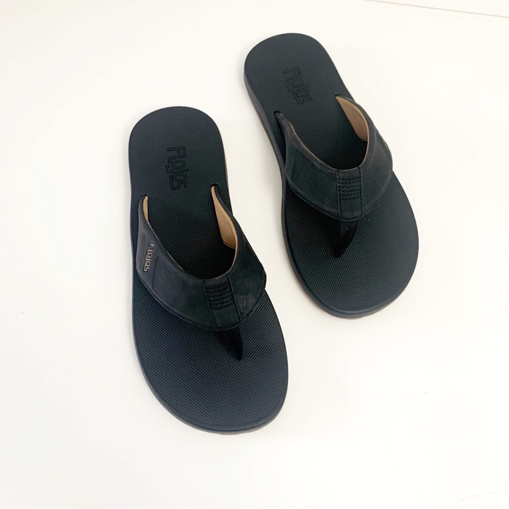 ▪️Flojos Men's Flip Flop Black Sandals ~ 11
